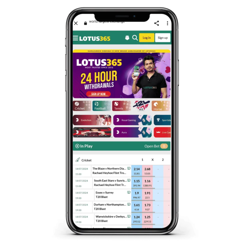 Lotus365 Mobile Dashboard